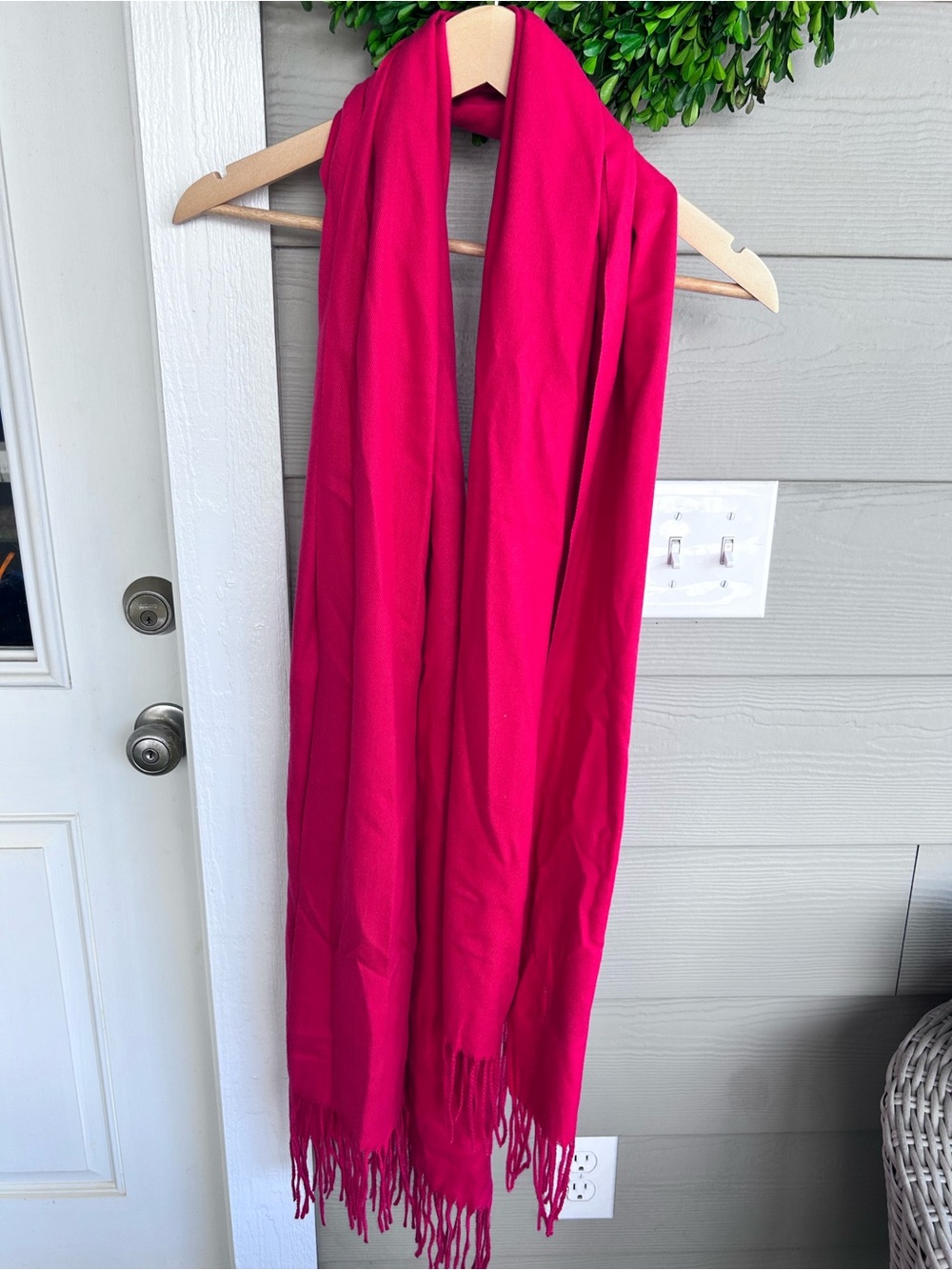 Halara Bright Fuchsia Fringe Scarf Wrap